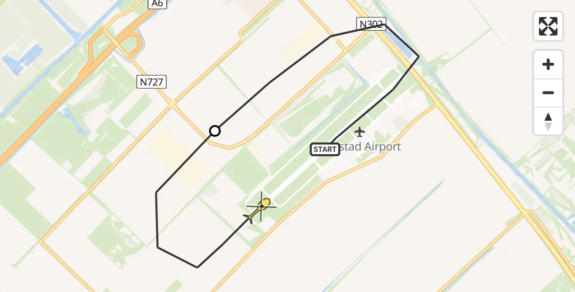 Routekaart van de vlucht: Politiehelikopter naar Lelystad, Meerkoetenbrug