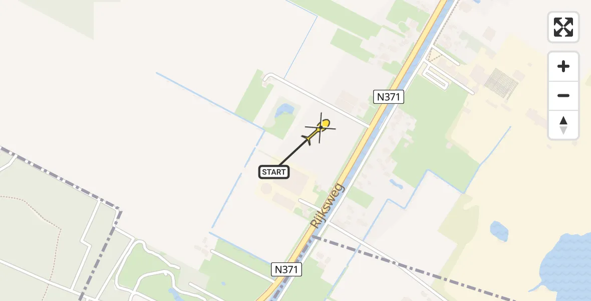 Routekaart van de vlucht: Lifeliner 4 naar Hoogersmilde, Rijksweg