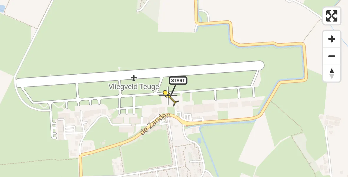 Routekaart van de vlucht: Lifeliner 3 naar Vliegveld Teuge, de Zanden