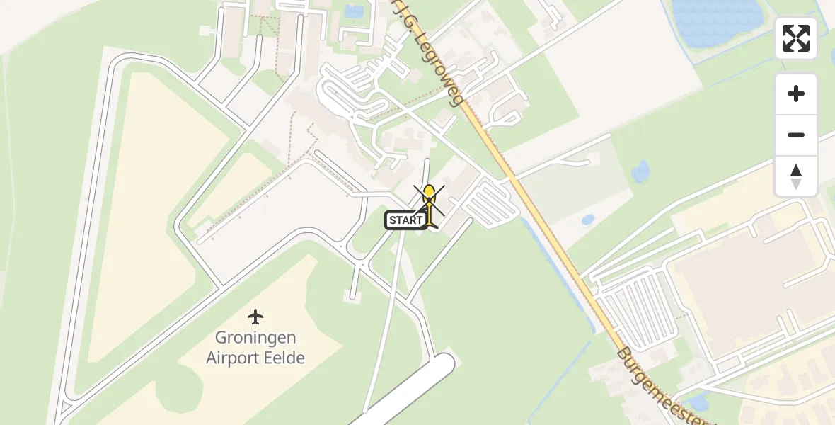 Routekaart van de vlucht: Lifeliner 4 naar Groningen Airport Eelde, Machlaan