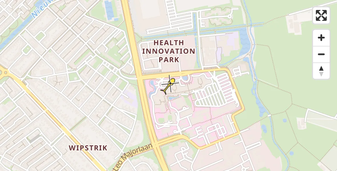 Routekaart van de vlucht: Lifeliner 1 naar Zwolle