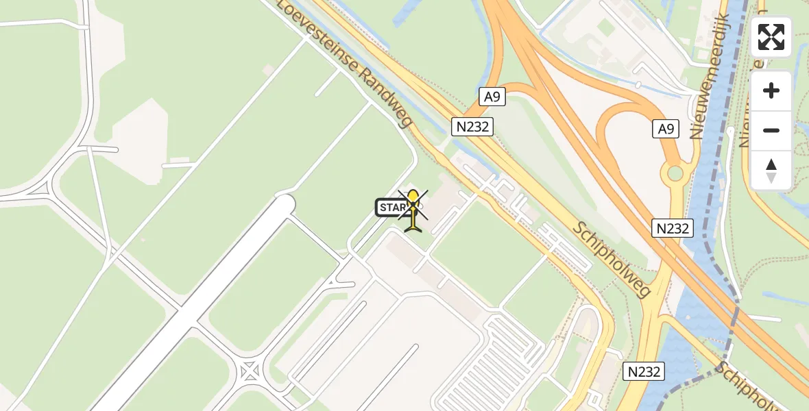 Vluchtroute Politiehelikopter van Schiphol naar Schiphol