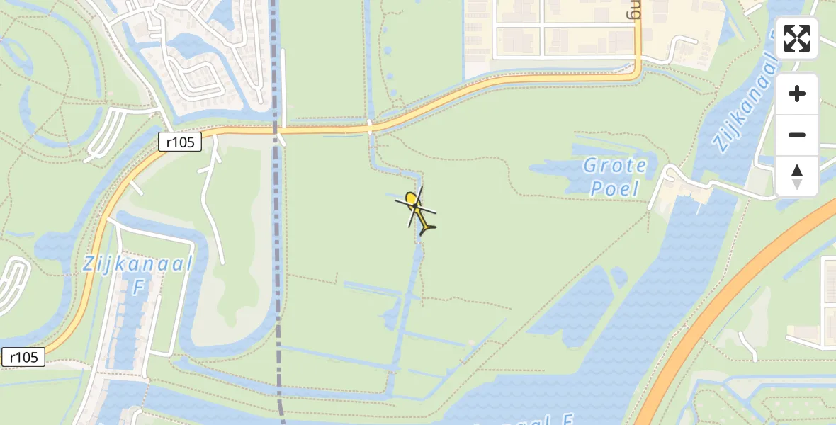 Routekaart van de vlucht: Lifeliner 1 naar Amsterdam