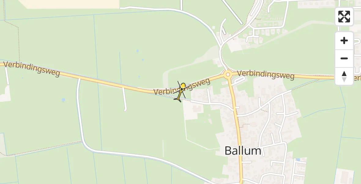 Routekaart van de vlucht: Ambulancehelikopter naar Ameland Airport Ballum