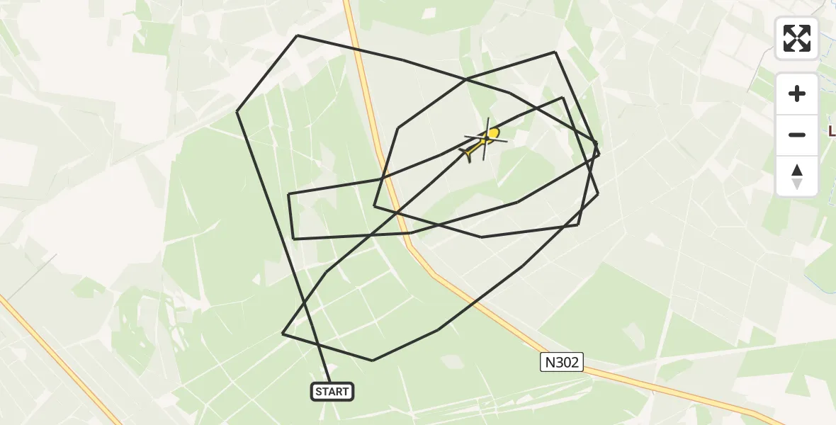 Routekaart van de vlucht: Politiehelikopter naar Ermelo, Leuvenumseweg