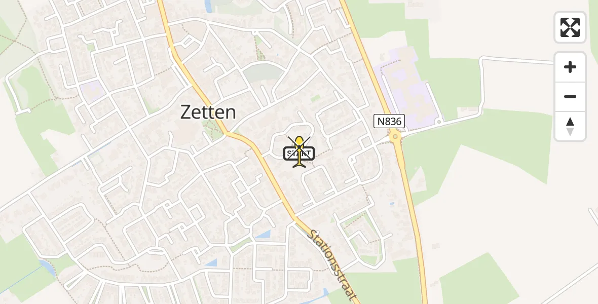 Routekaart van de vlucht: Lifeliner 3 naar Zetten, De Loohof