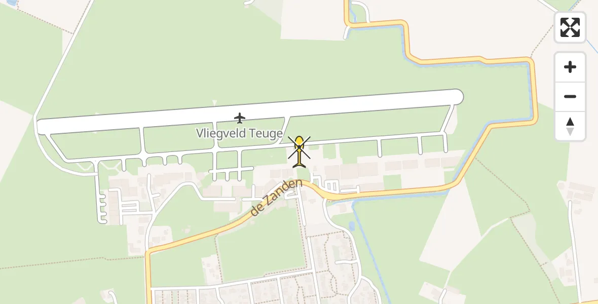 Routekaart van de vlucht: Politieheli naar Vliegveld Teuge