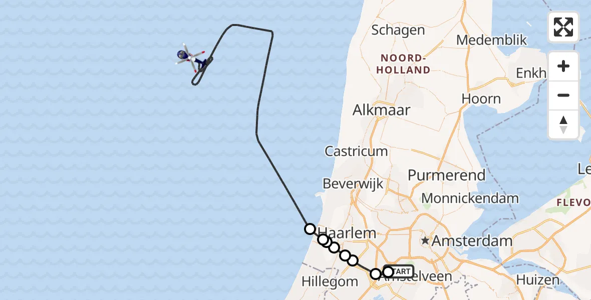 Vluchtroute Politiehelikopter Schiphol - , 16 oktober 2025, 16:51