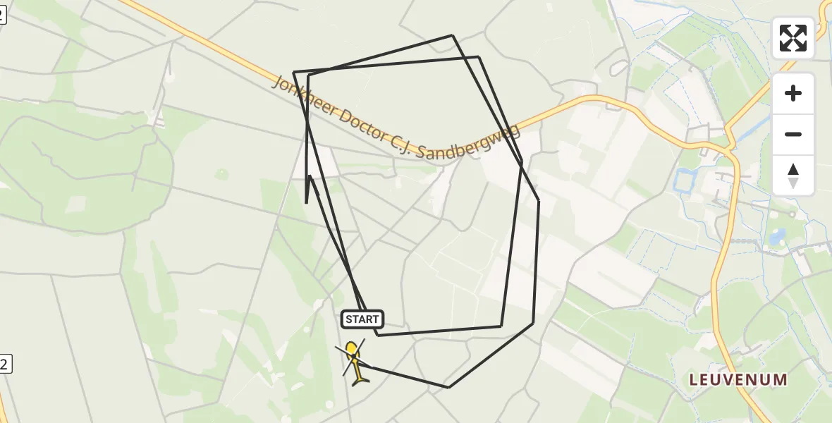 Routekaart van de vlucht: Politiehelikopter naar Ermelo, Het Roode Koper