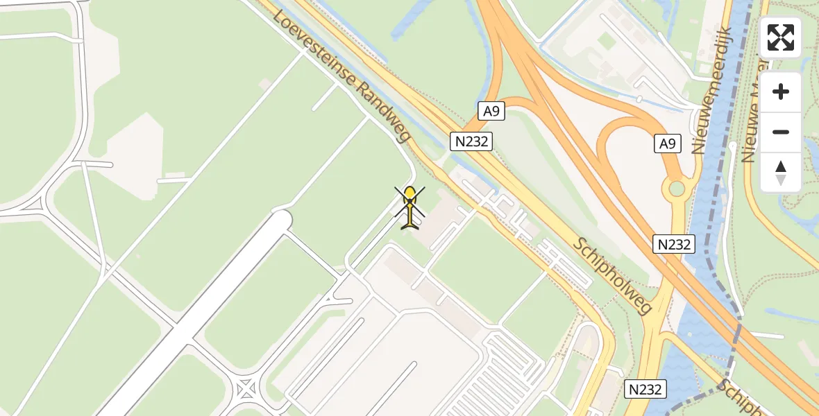 Vluchtroute Politiehelikopter van Schiphol naar Schiphol