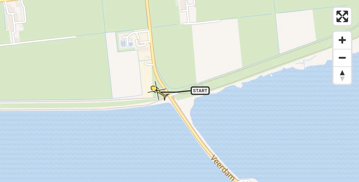 Routekaart van de vlucht: Ambulancehelikopter naar Schiermonnikoog, Veerweg