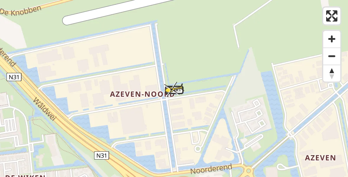 Routekaart van de vlucht: Lifeliner 4 naar Vliegveld Drachten, Ottolaan