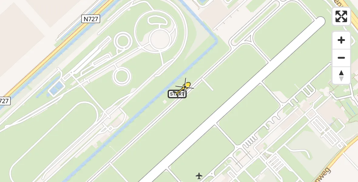 Routekaart van de vlucht: Politiehelikopter naar Lelystad Airport, RDW-testbaan