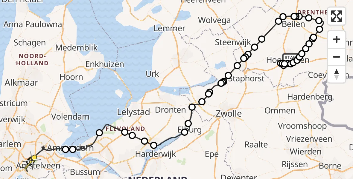 Routekaart van de vlucht: Politieheli naar Schiphol, Trekgatenweg