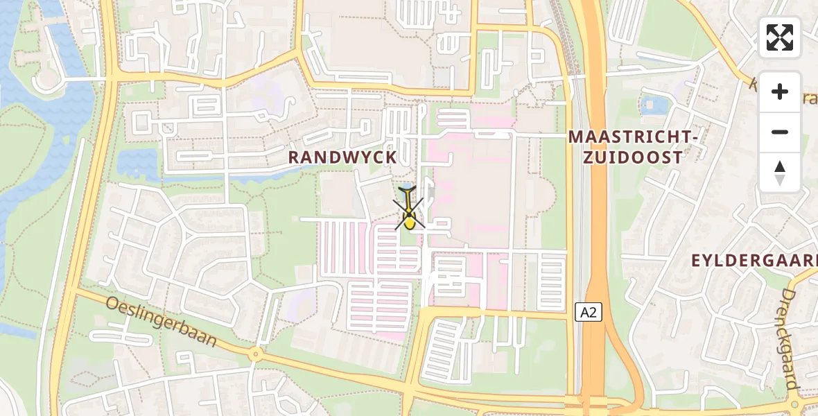 Routekaart van de vlucht: Lifeliner 3 naar Maastricht UMC+