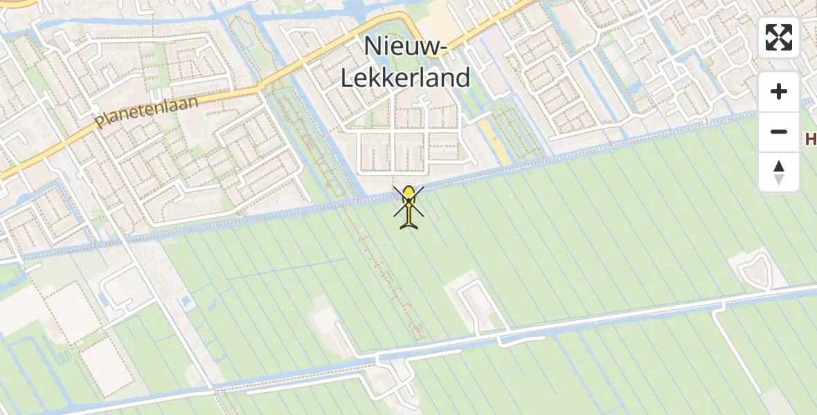 Routekaart van de vlucht: Lifeliner 1 naar Nieuw-Lekkerland