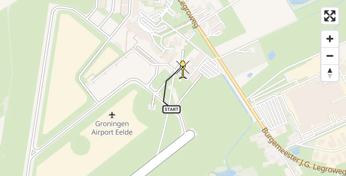 Routekaart van de vlucht: Lifeliner 4 naar Groningen Airport Eelde, Machlaan
