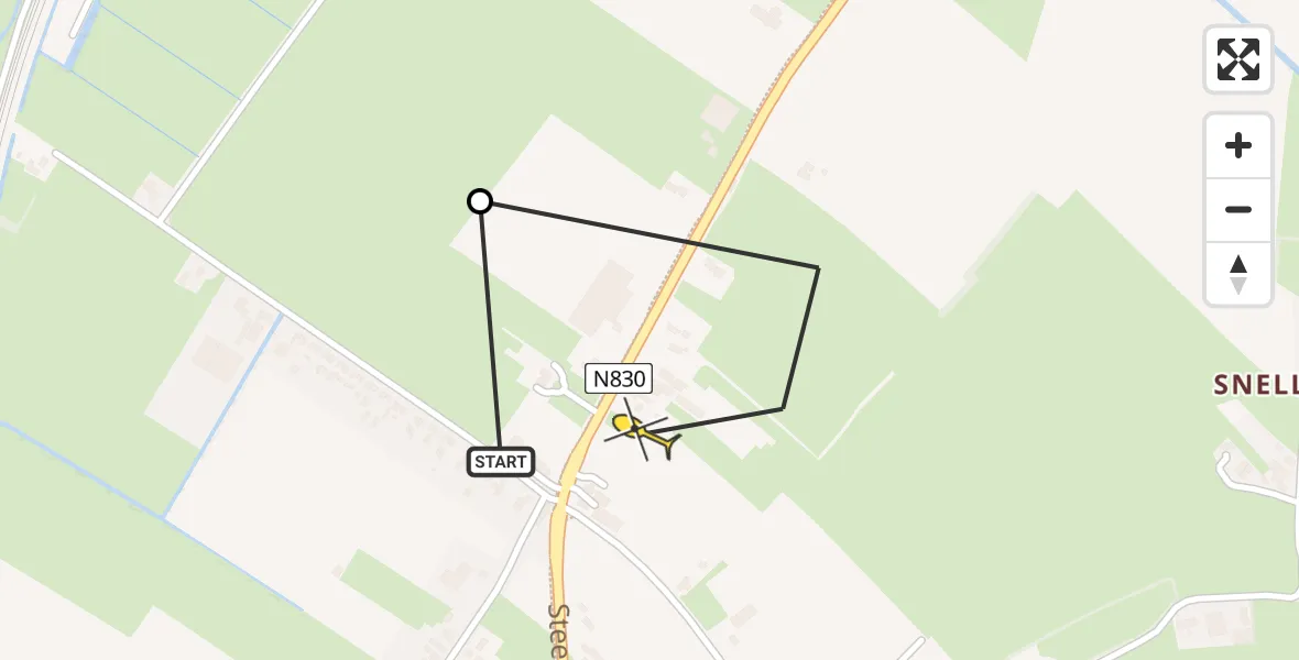 Routekaart van de vlucht: Lifeliner 3 naar Neerijnen, Steenweg Noord