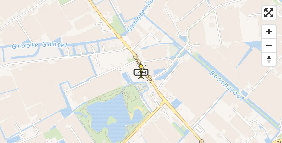 Routekaart van de vlucht: Lifeliner 2 naar Naaldwijk, Zwartendijk