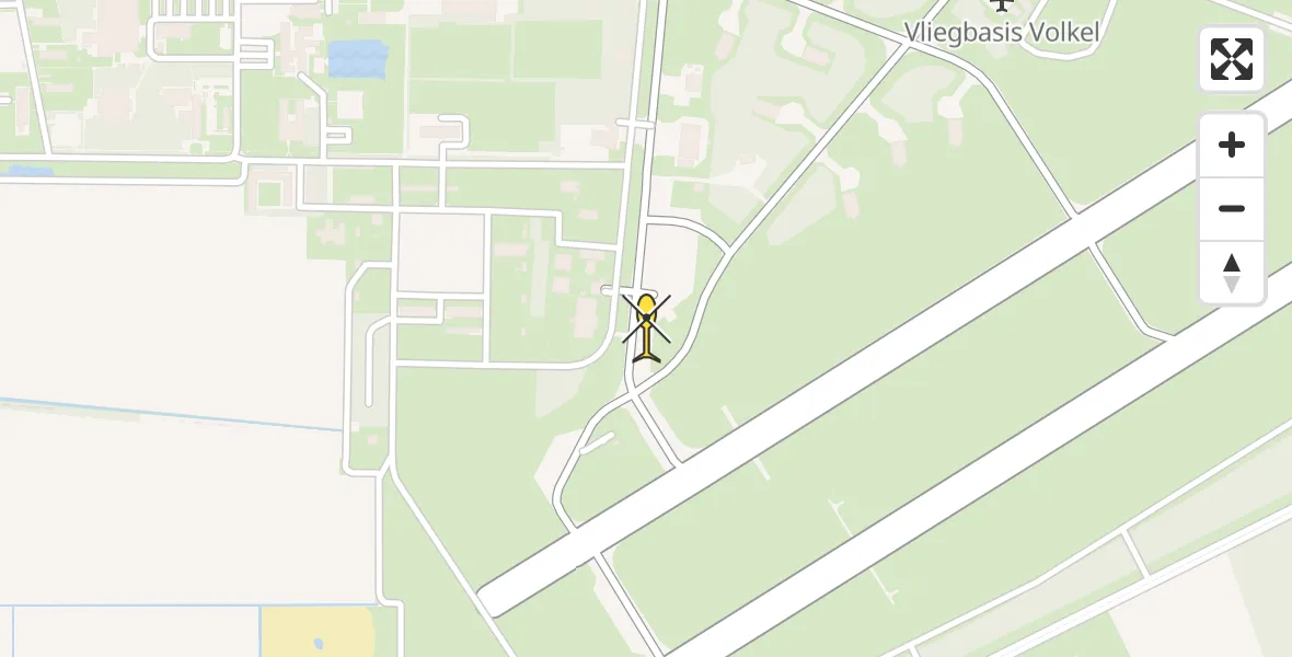Routekaart van de vlucht: Politieheli naar Vliegbasis Volkel