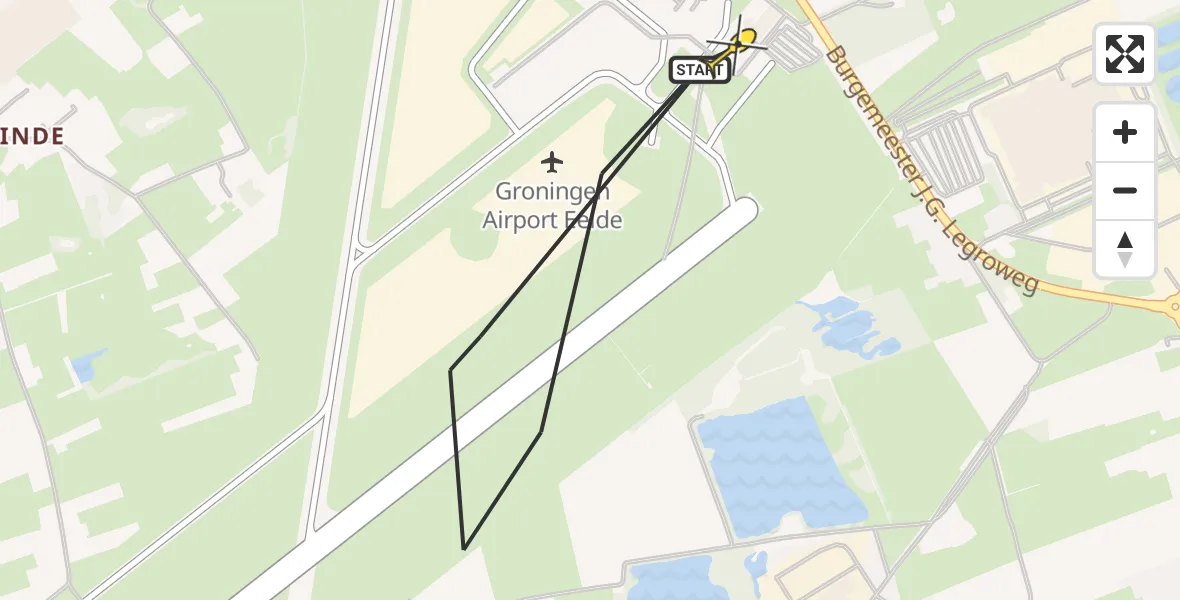 Routekaart van de vlucht: Lifeliner 4 naar Groningen Airport Eelde, Moespot