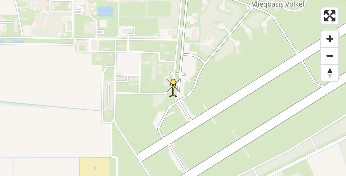 Routekaart van de vlucht: Politieheli naar Vliegbasis Volkel