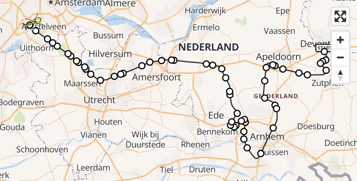 Routekaart van de vlucht: Politieheli naar Schiphol, Kletterstraat