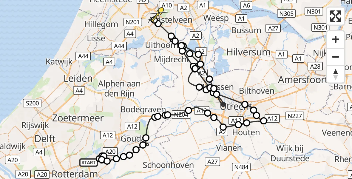 Routekaart van de vlucht: Politiehelikopter naar Schiphol, Terbregseweg