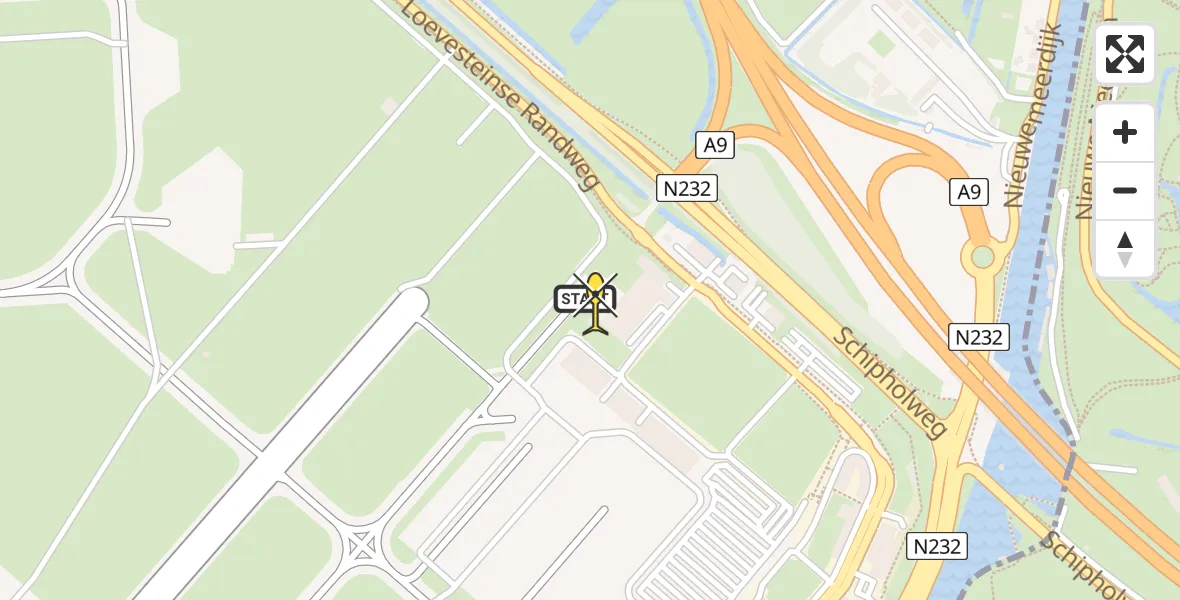 Routekaart van de vlucht: Politieheli naar Schiphol, Walaardt Sacréstraat