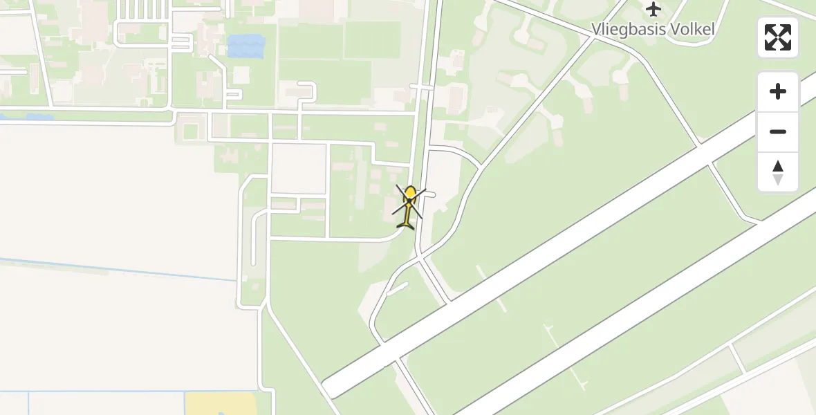 Routekaart van de vlucht: Politieheli naar Vliegbasis Volkel