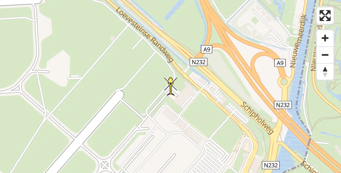 Vluchtroute Politiehelikopter van Schiphol naar Schiphol