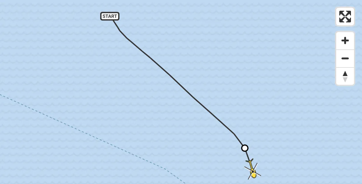 Routekaart van de vlucht: Kustwachthelikopter naar Velsen-Noord, Nieuwe Buitenhaven