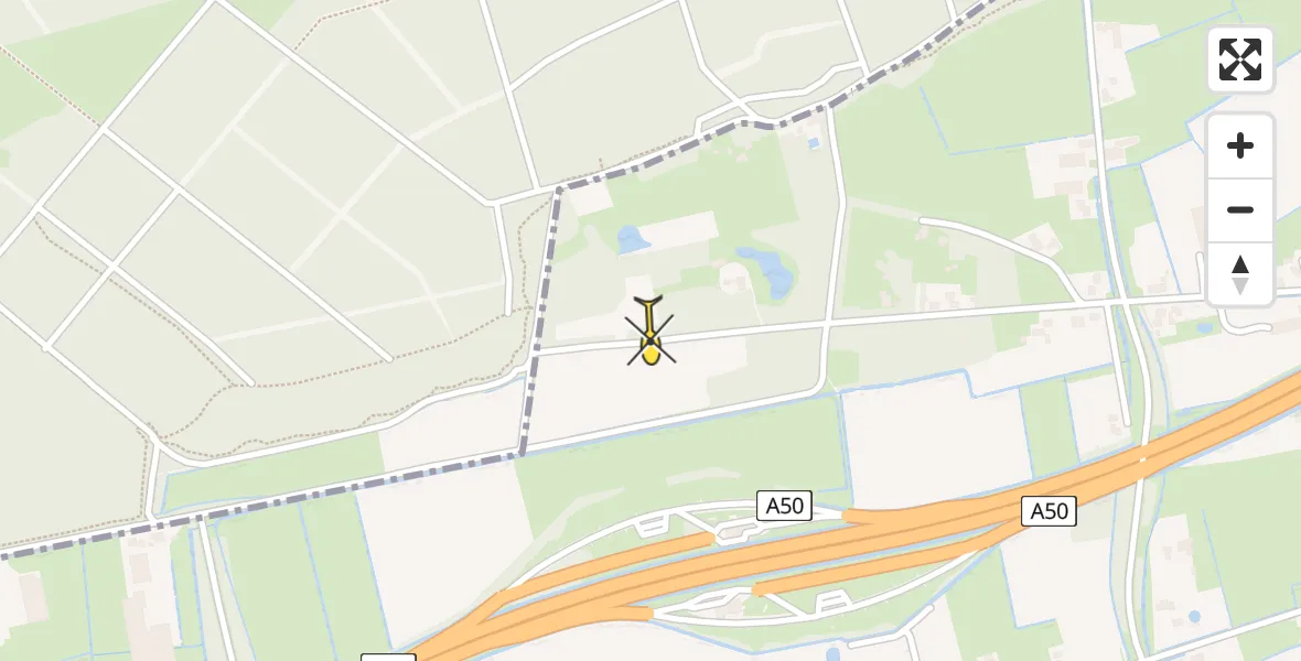 Routekaart van de vlucht: Traumahelikopter naar Schaijk