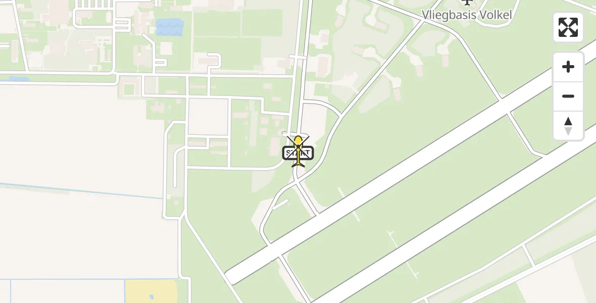 Routekaart van de vlucht: Politieheli naar Vliegbasis Volkel, Zeelandsedijk