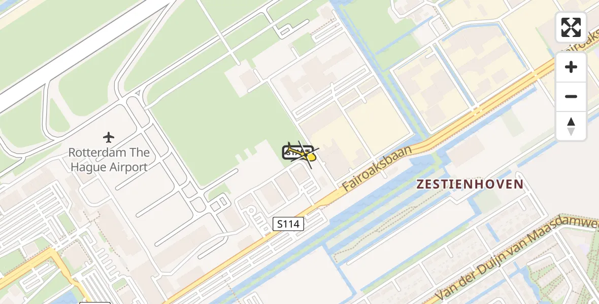 Routekaart van de vlucht: Lifeliner 2 naar Rotterdam The Hague Airport, Brandenburgbaan