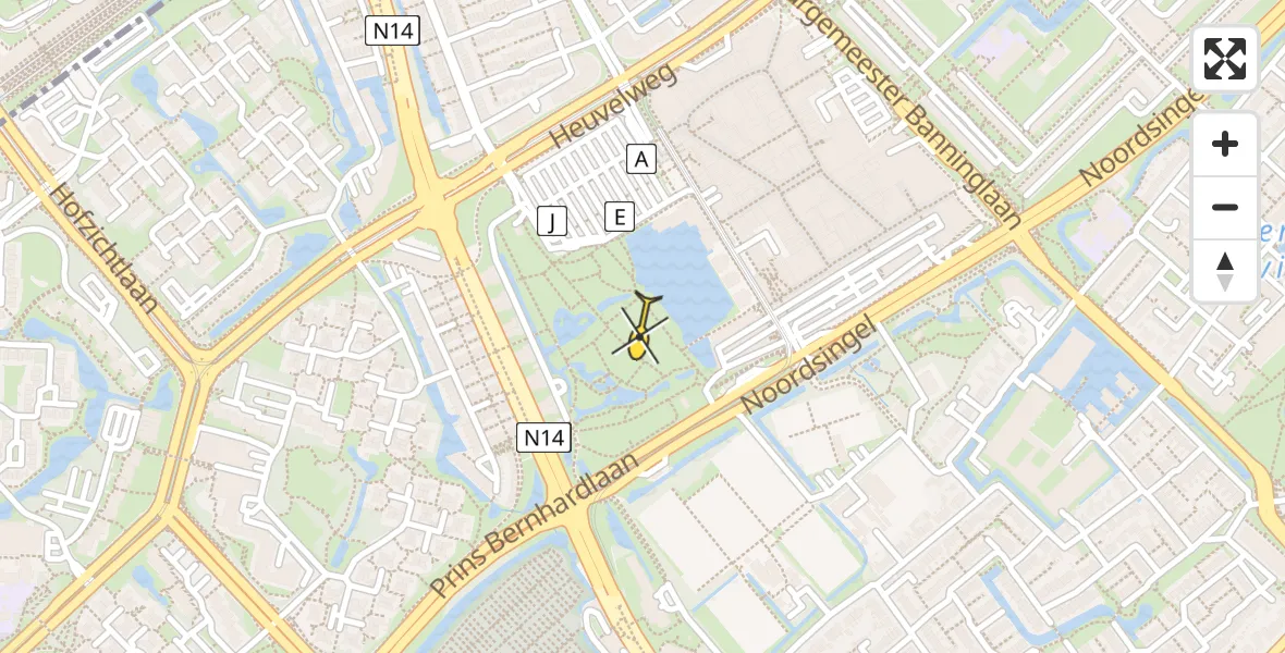 Routekaart van de vlucht: Lifeliner 2 naar Leidschendam