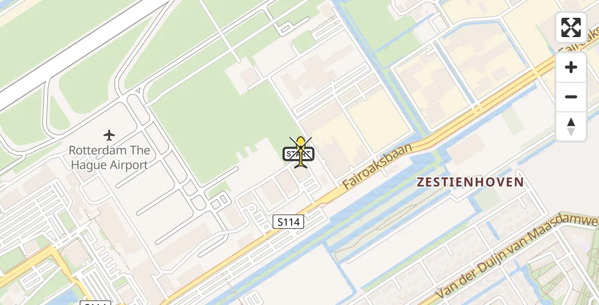 Routekaart van de vlucht: Lifeliner 2 naar Rotterdam The Hague Airport, Brandenburgbaan