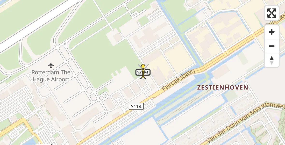 Routekaart van de vlucht: Lifeliner 2 naar Rotterdam The Hague Airport, Brandenburgbaan