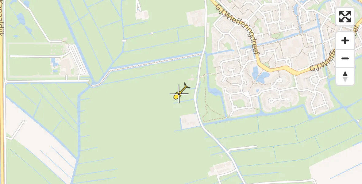 Routekaart van de vlucht: Lifeliner 1 naar Weesp