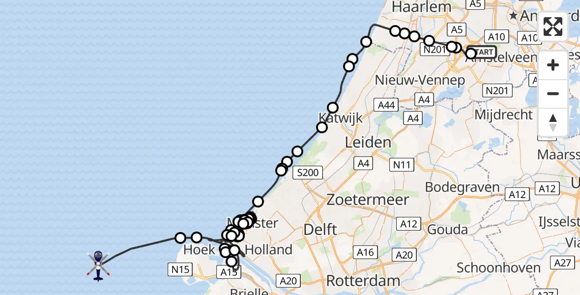 Vluchtroute Politiehelikopter Schiphol - , 20 oktober 2025, 08:54