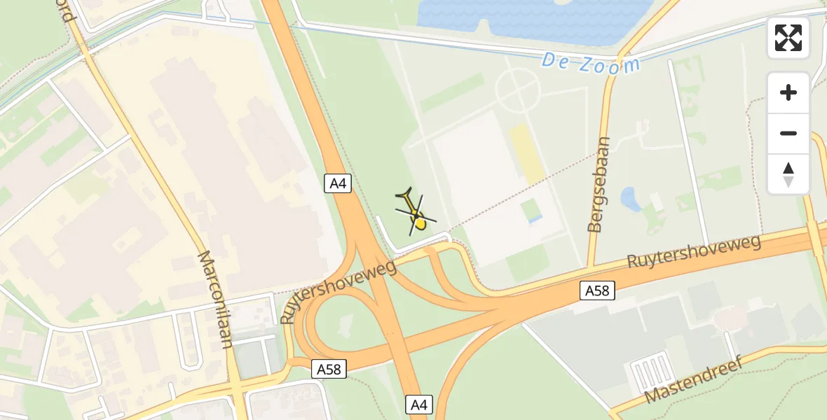 Routekaart van de vlucht: Lifeliner 2 naar Bergen op Zoom