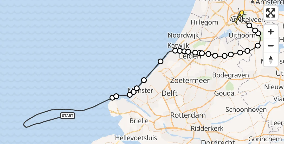 Routekaart van de vlucht: Politieheli naar Schiphol, Thermiekstraat