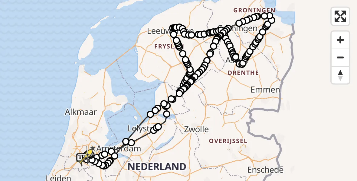 Routekaart van de vlucht: Politieheli naar Schiphol, Van Weerden-Poelmanweg