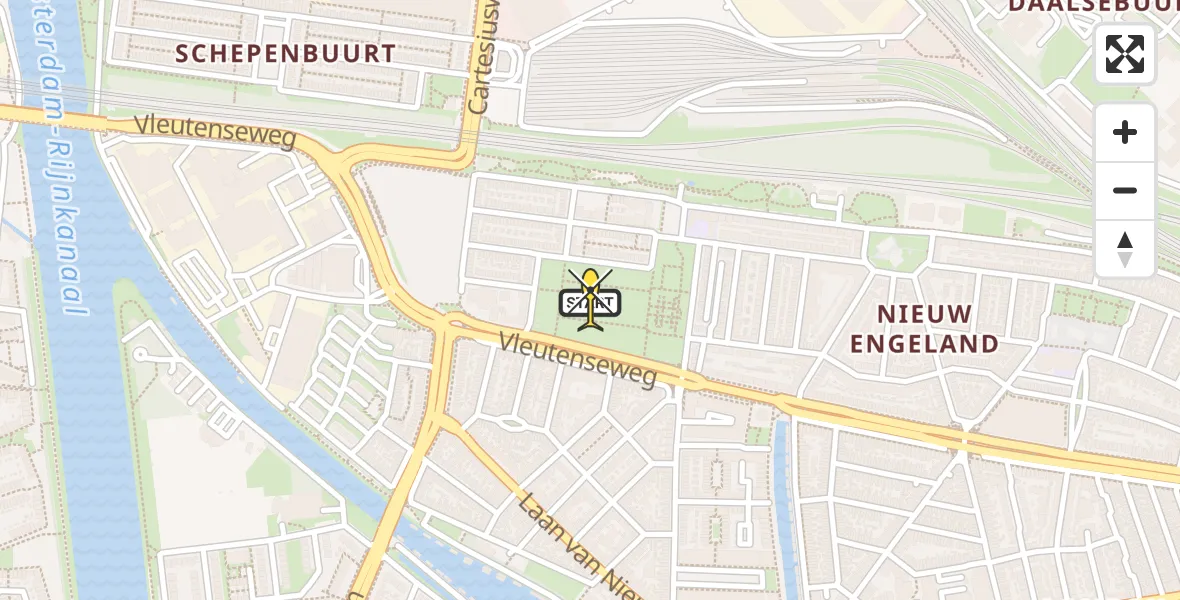 Routekaart van de vlucht: Lifeliner 1 naar Utrecht, Majellapark