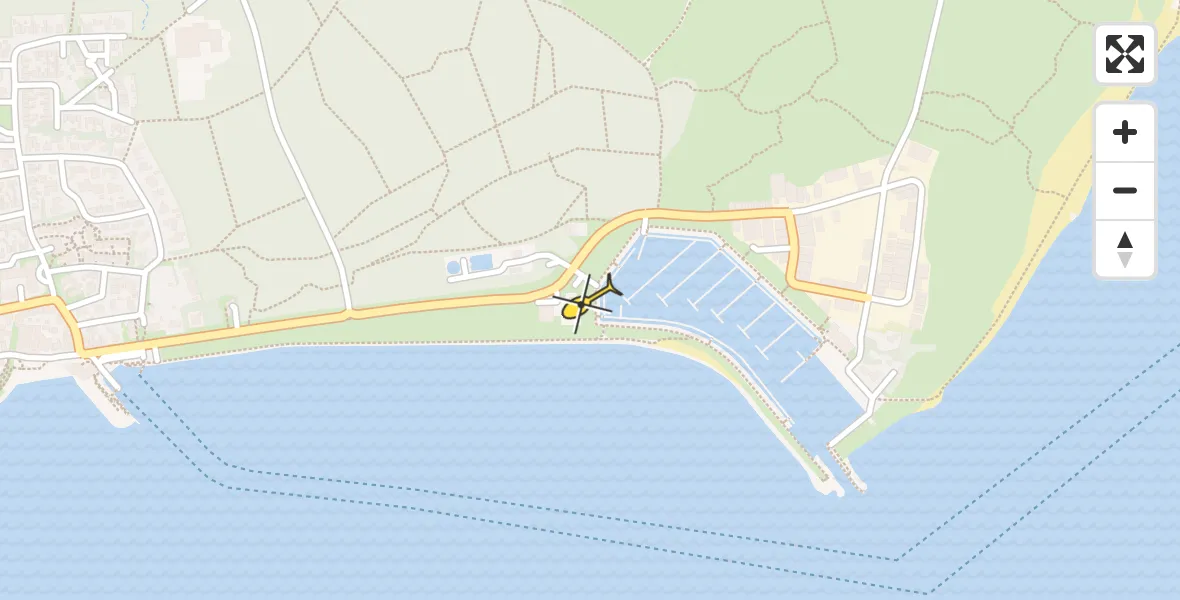 Routekaart van de vlucht: Ambulanceheli naar Vlieland Heliport