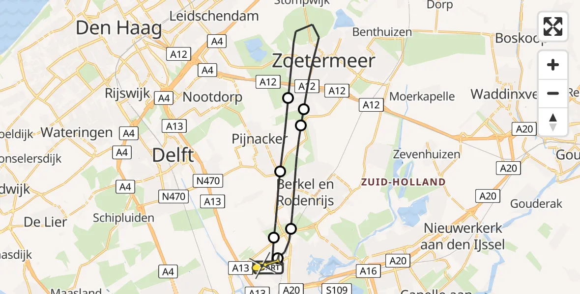 Routekaart van de vlucht: Lifeliner 2 naar Rotterdam The Hague Airport, P10