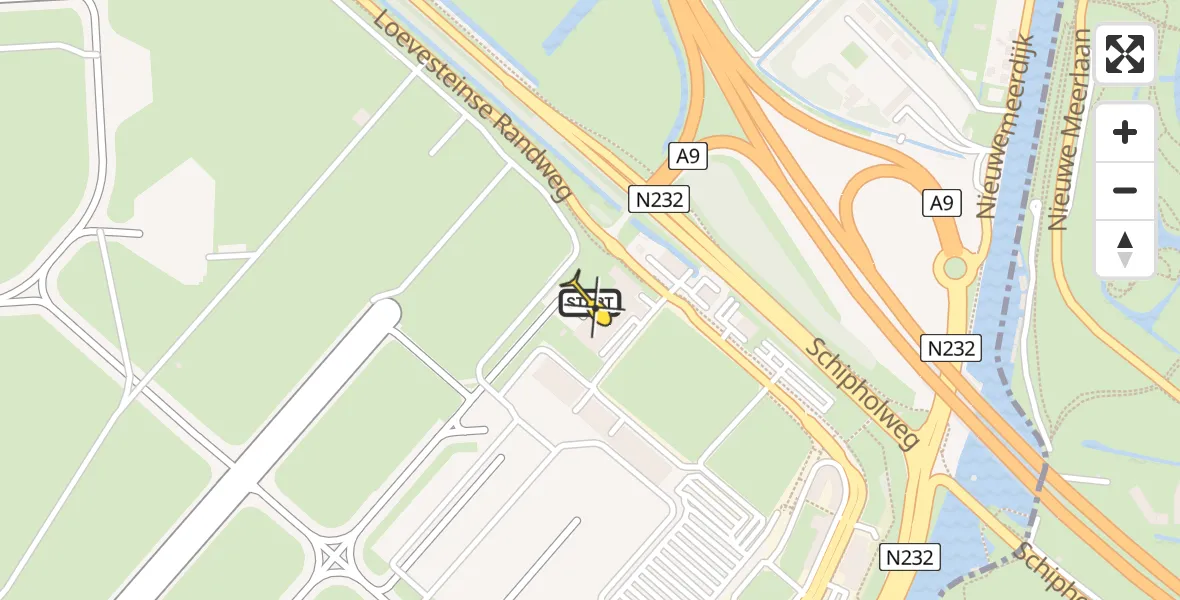 Vluchtroute Politiehelikopter van Schiphol naar Schiphol