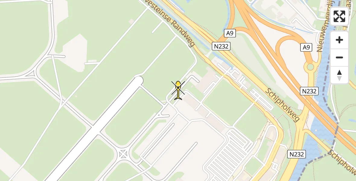 Vluchtroute Politiehelikopter van Schiphol naar Schiphol