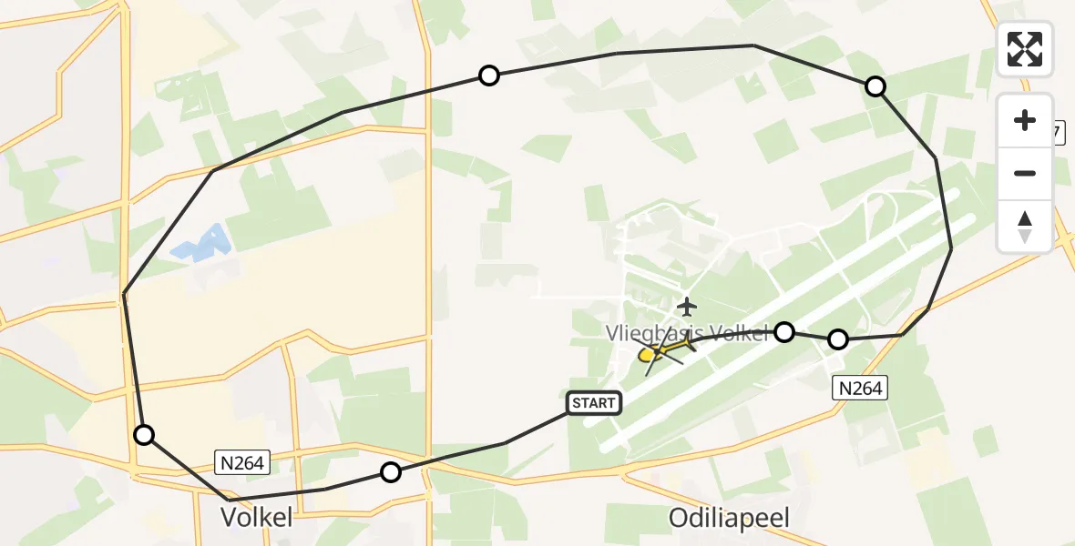 Routekaart van de vlucht: Lifeliner 3 naar Vliegbasis Volkel, Rondweg Volkel