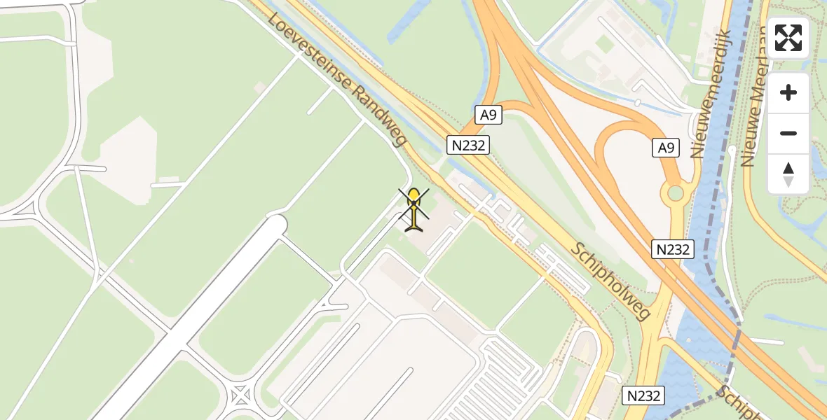 Vluchtroute Politiehelikopter van Schiphol naar Schiphol